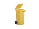POUBELLE A 2 ROUES 120 L JAUNE