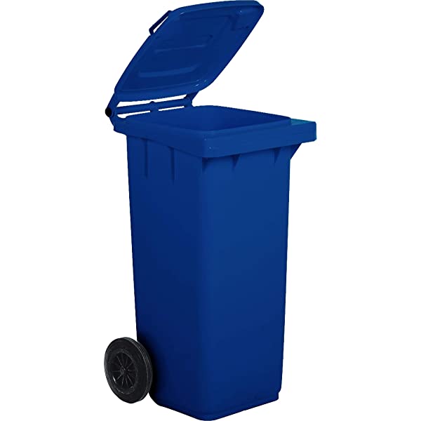 POUBELLE A 2 ROUES 120 L BLEU