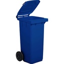 POUBELLE A 2 ROUES 120 L BLEU