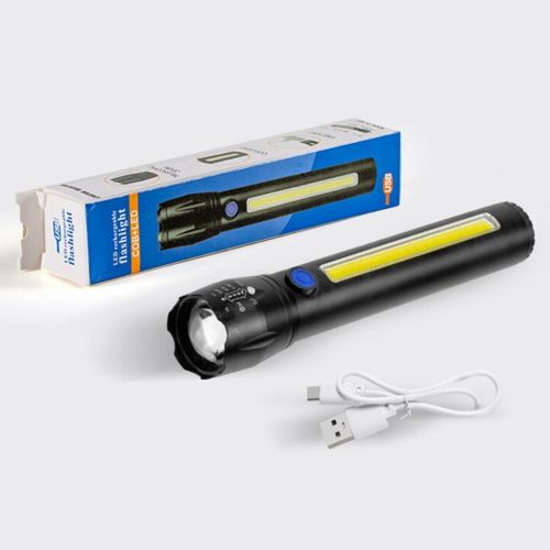 LAMPE DE POCHE RECHARGEABLE LED COB+LED