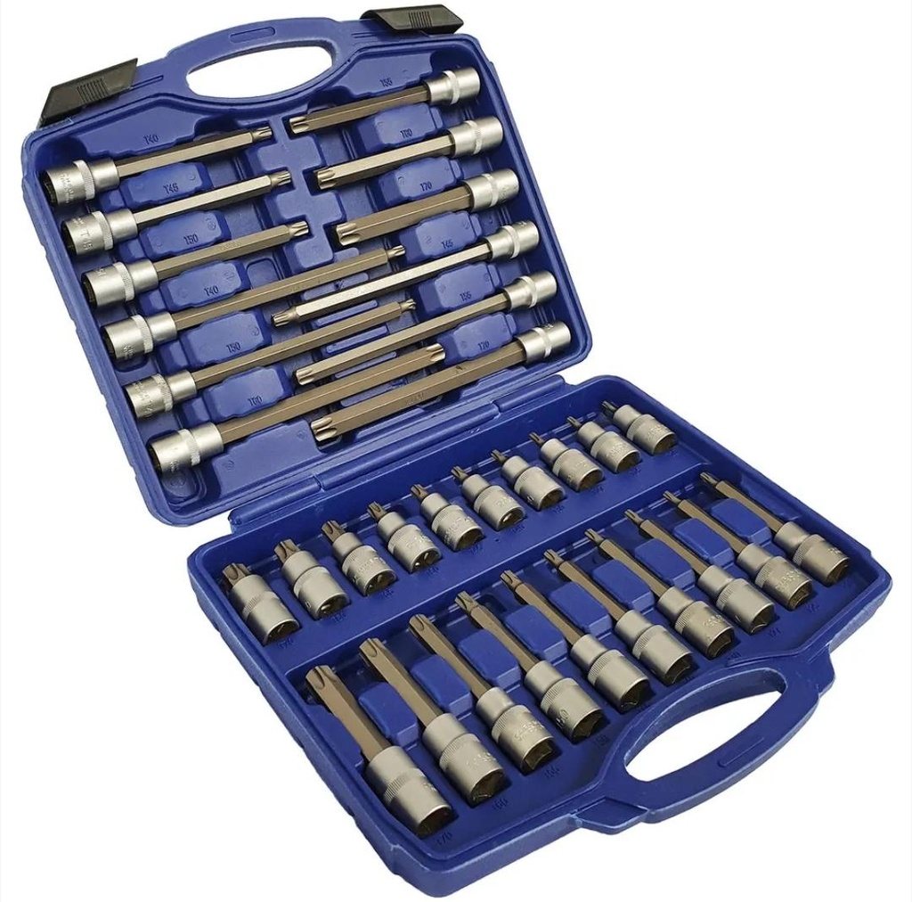 COFFRET DE 32 PCS DOUILLES TORX EX-LONGUES 1/2" KRAFT MÜLLER ​