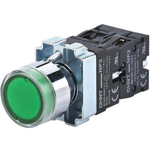 BUTTON POUSSOIR LUMINEUX VERT