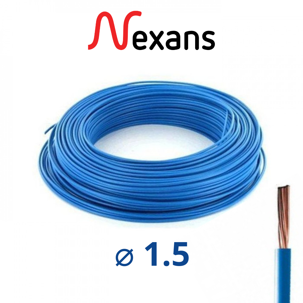 CABLE U500 V 1,5MM BLEU 100MT NEXANS H07 V-U