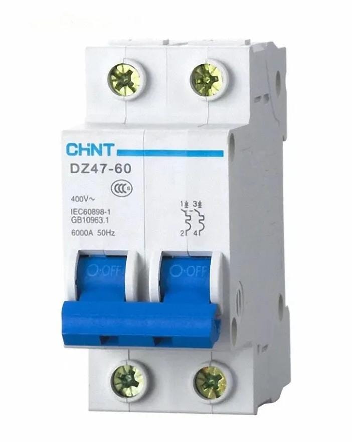 DISJONCOTEUR DZ47 60 2X10A 3KA CHNT