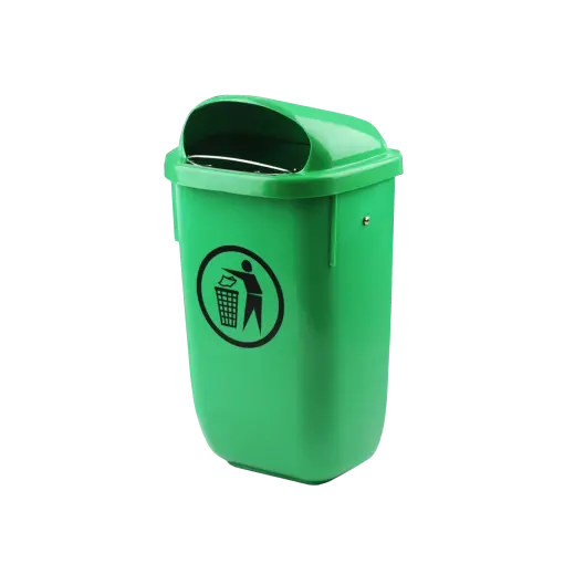 POUBELLE DE RÉVERBÈRE EN PLASTIQUE VERT 50 L