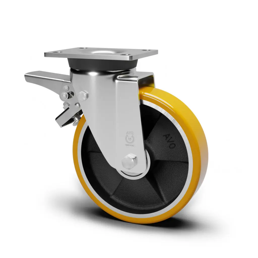 ROUE POLYURETHANE S/LEG PIVOT D.150 AVO 