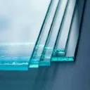 glass clear verre 430x380x10mm, bords biseautés et poils sur les 4 côtés.
