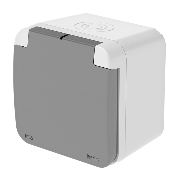PRISE 2P+T APP GRIS 4876