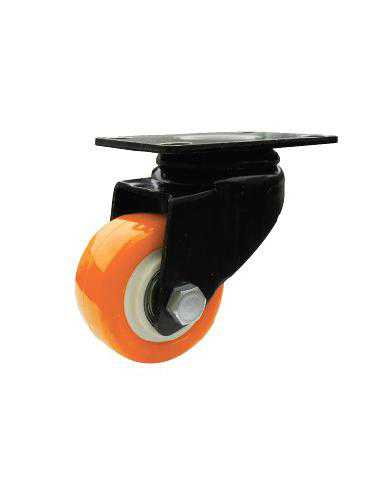ROULETTES ORANGE DOUBLE ROULEMENT PIVOT 50