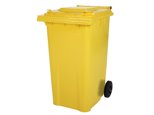 POUBELLE A 2 ROUES 120 L JAUNE