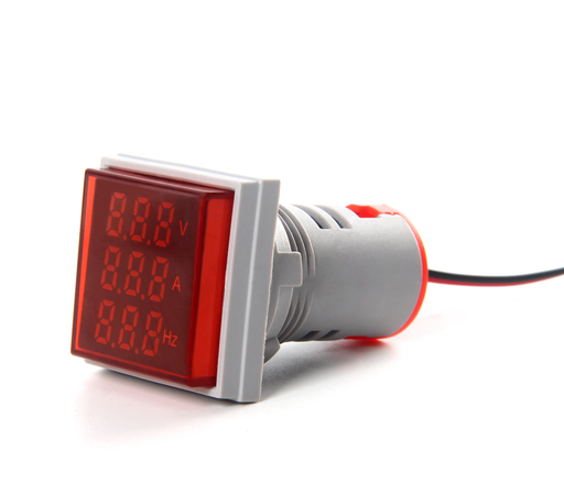 VOYANT LED AD22-22-VAF ROUGE VOLT+AMP+FREQ TOSUN