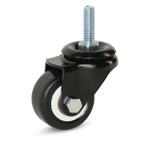 ROULETTE PIVOT AVEC TIGE NOIR 50MM