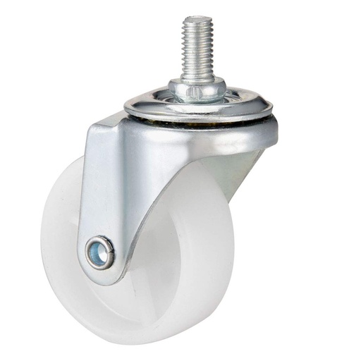 ROULETTE BLANC PIVOT 50 AVEC TIGE