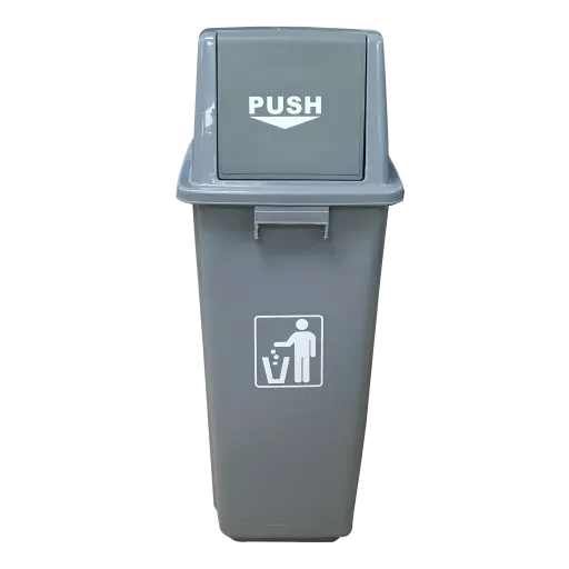 POUBELLE PUSH 70L LITRE GRIS
