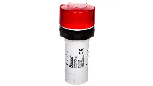 Buzzer, monoblock, 24V AC/DC, 90db, illuminated, red TO-MBZS024S TOSUN